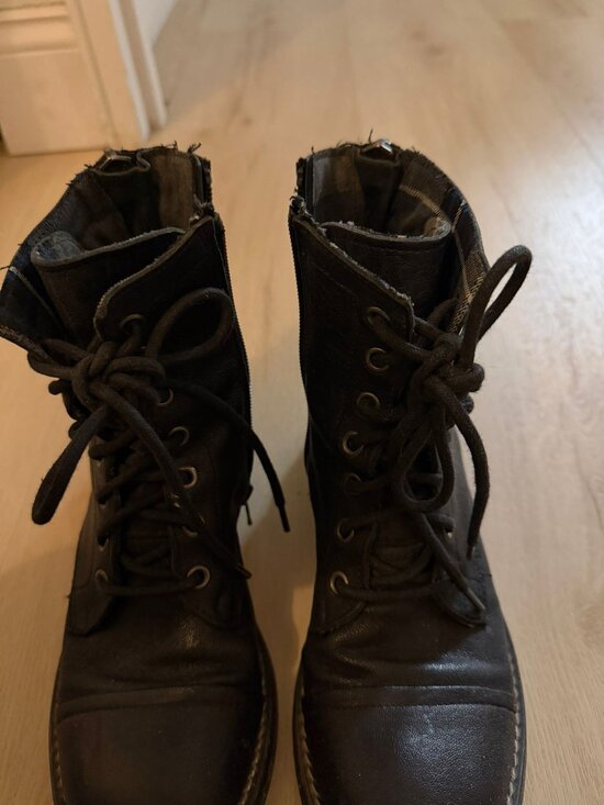 Free People Shoes - Free People black lether combat boots size 36